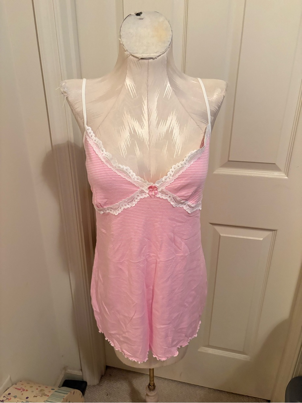 Victoria’s Secret NWT Women’s Pink Lace-Trim Sleep Chemise - size M